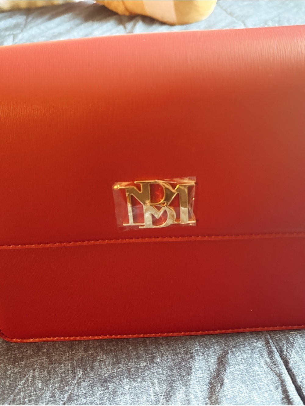 ✨ Badgley Mischka Wine Crossbody Bag Gold Logo NWT